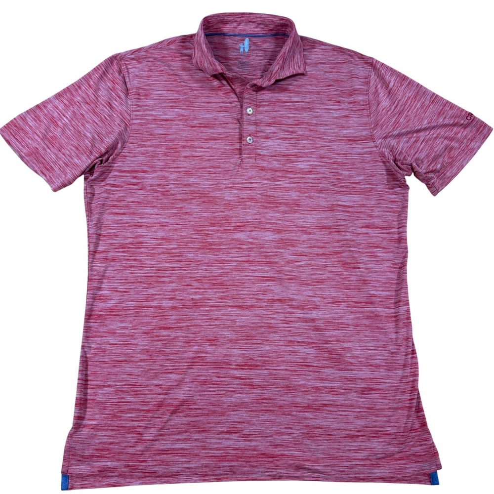 Johnnie-O Featherweight Red Heathered Polo Shirt UPF 50 Men's M Preppy Golf